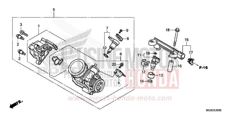 THROTTLE BODY for NC700S Dual Cluth ABS GRAPHITE BLACK (NHB01) from 2013